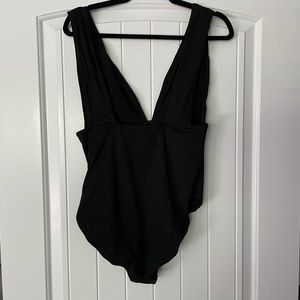 JCrew Deep V Black one Piece